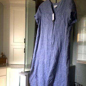J. Jill NWT, blue linen dress/layered piece, PM